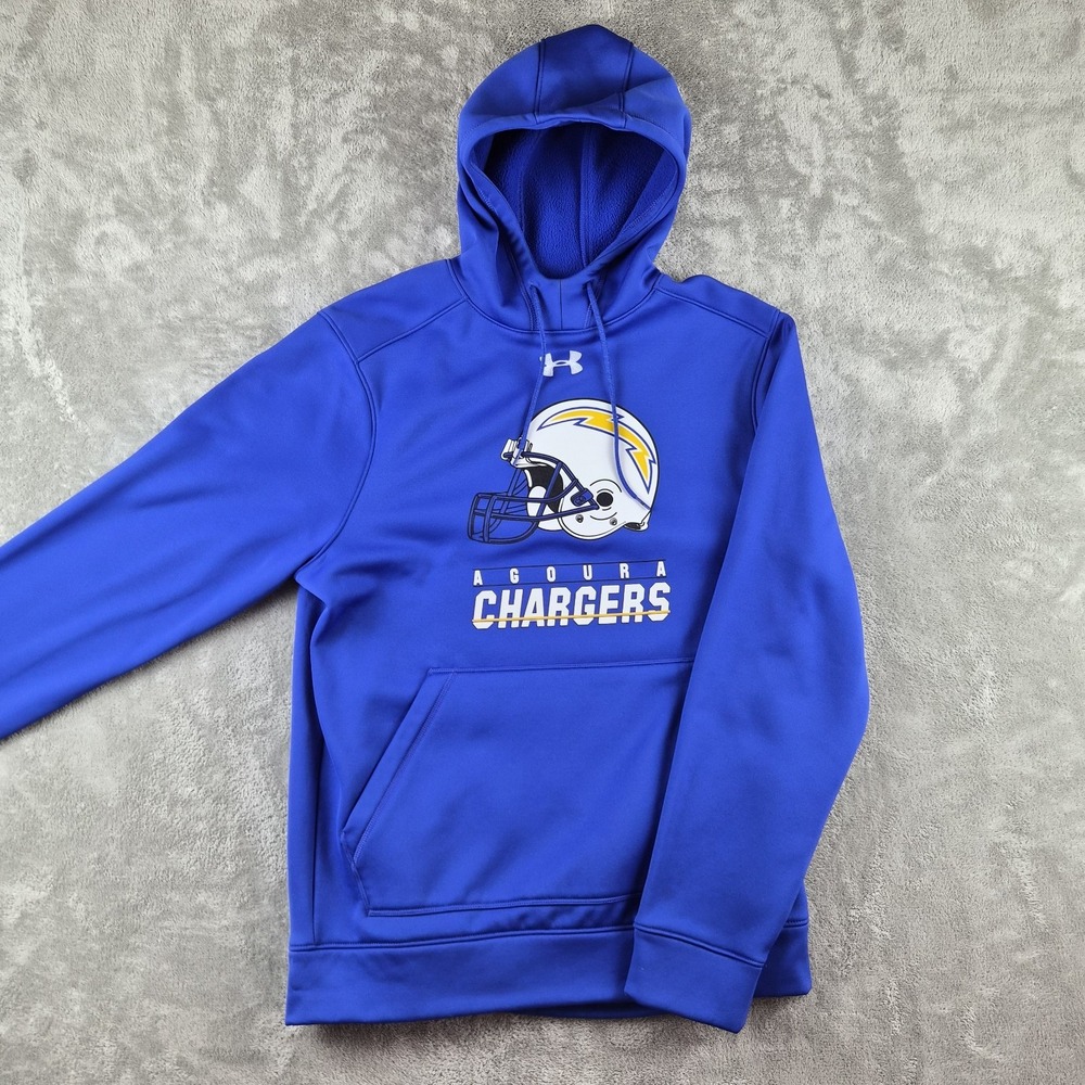 Under Armour Agoura Chargers Hoodie Mens Medium Blue Loose Fit Pullover Football